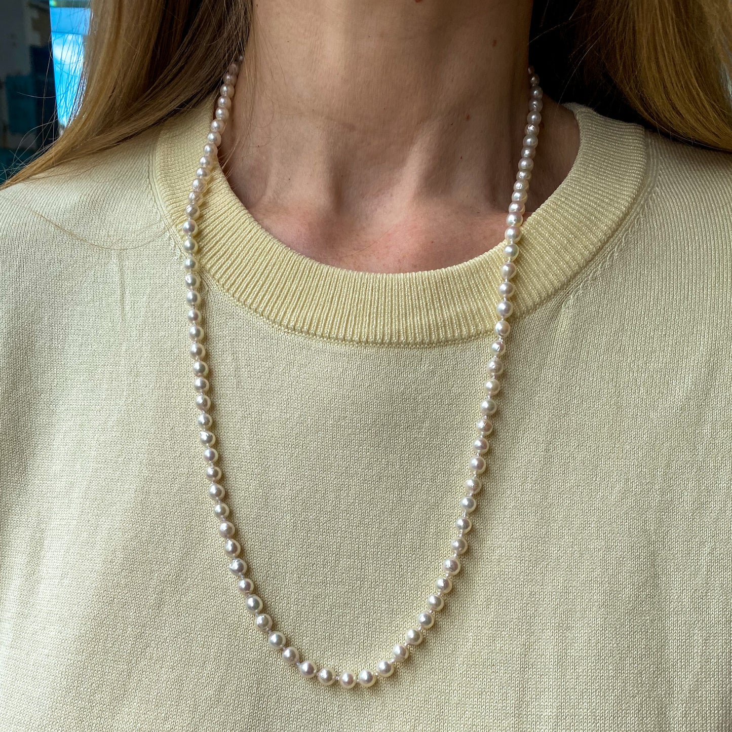 9ct Gold 28" Akoya Cultured Pearl Necklace - John Ross Jewellers