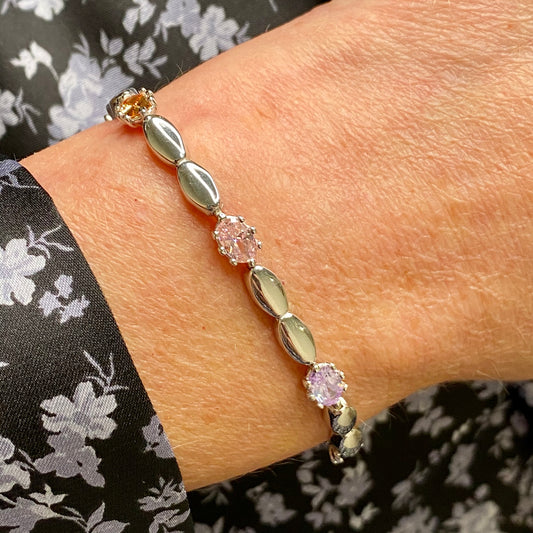 Silver Multicoloured CZ Bracelet - John Ross Jewellers