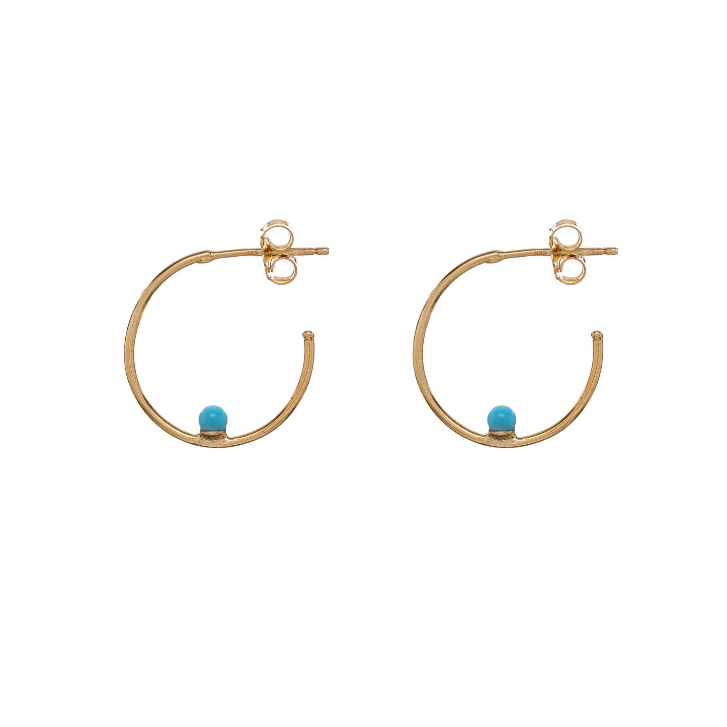 Sunshine Simple Turquoise Hoop Earrings | 20mm - John Ross Jewellers