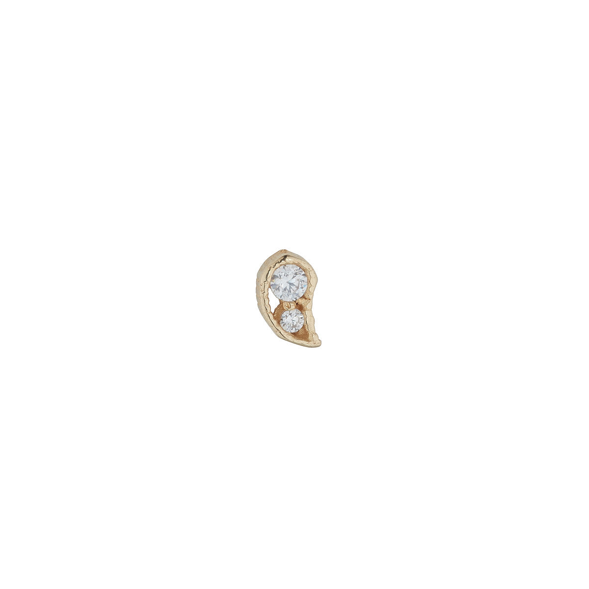 Ear Candy 9ct Gold CZ Paisley Cartilage Stud | Labret - John Ross Jewellers