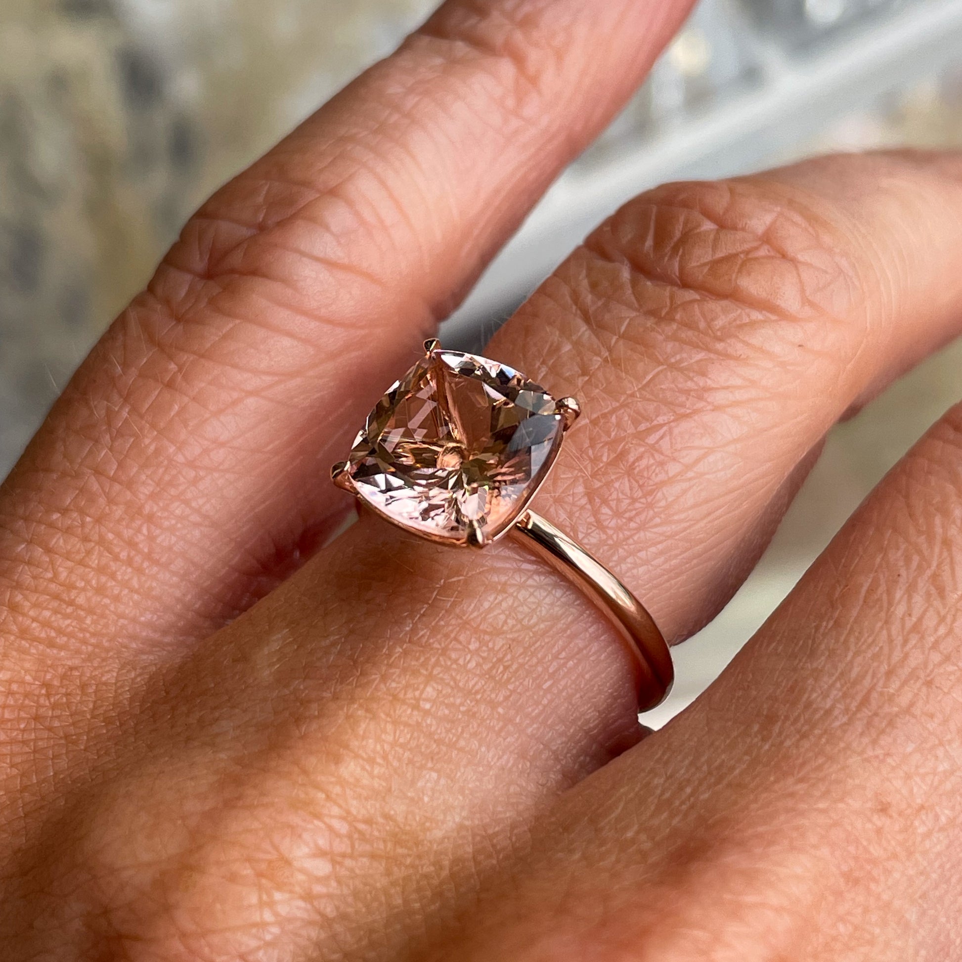 18ct Rose Gold Morganite Ring | 3.63ct - John Ross Jewellers