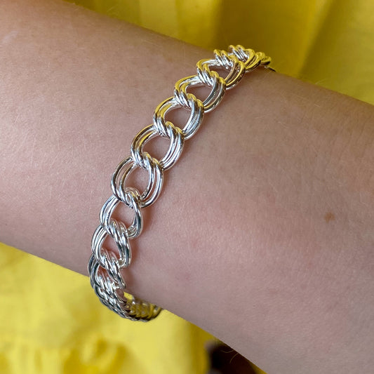 Silver Double Curb Bracelet - John Ross Jewellers