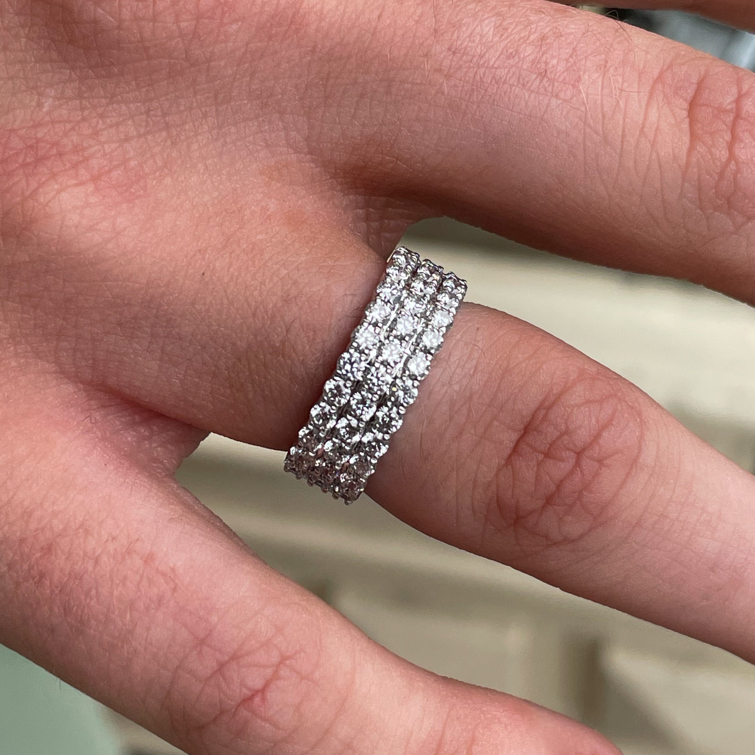 Three row 2024 eternity ring