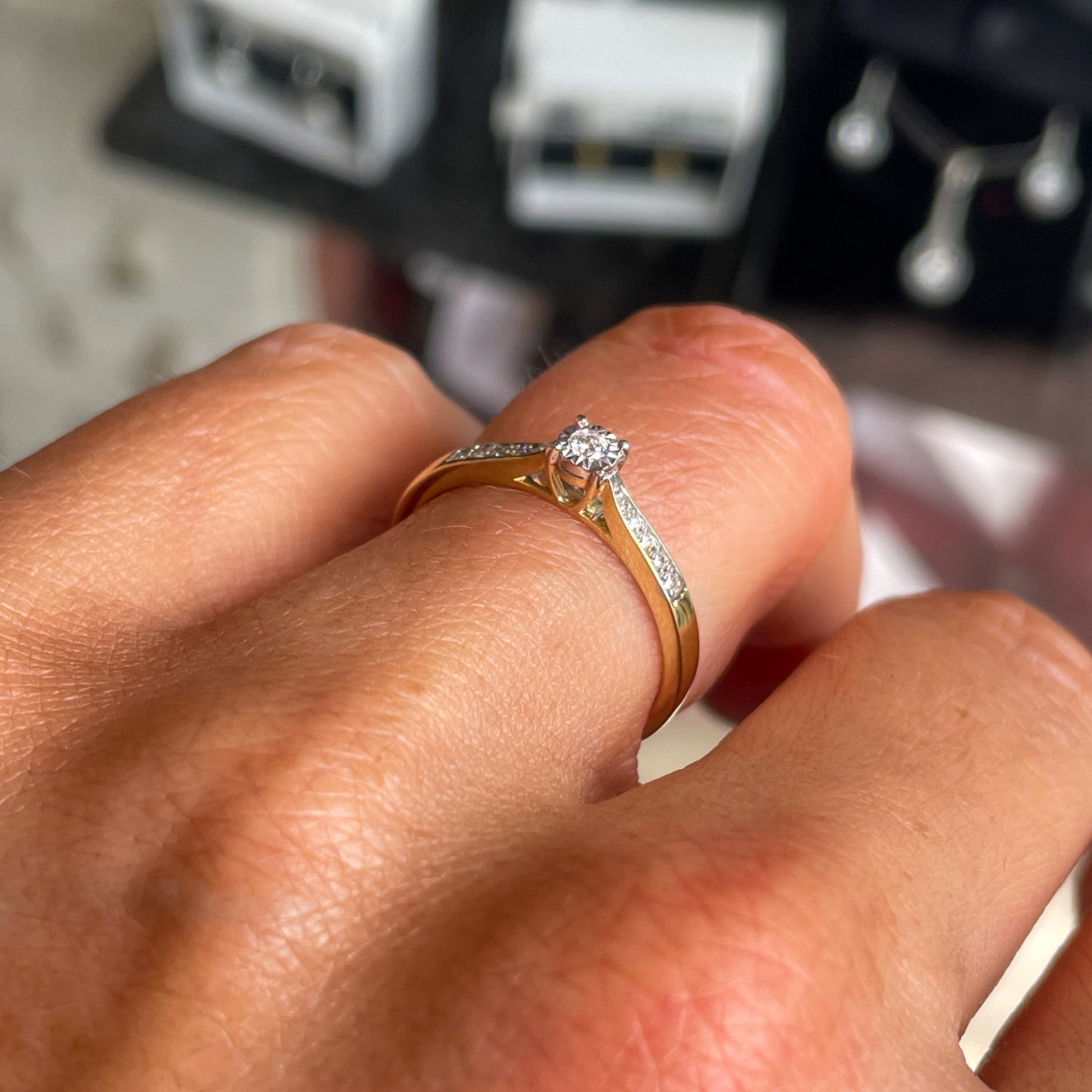 9ct Gold Diamond Solitaire Engagement Ring | 0.10ct - John Ross Jewellers