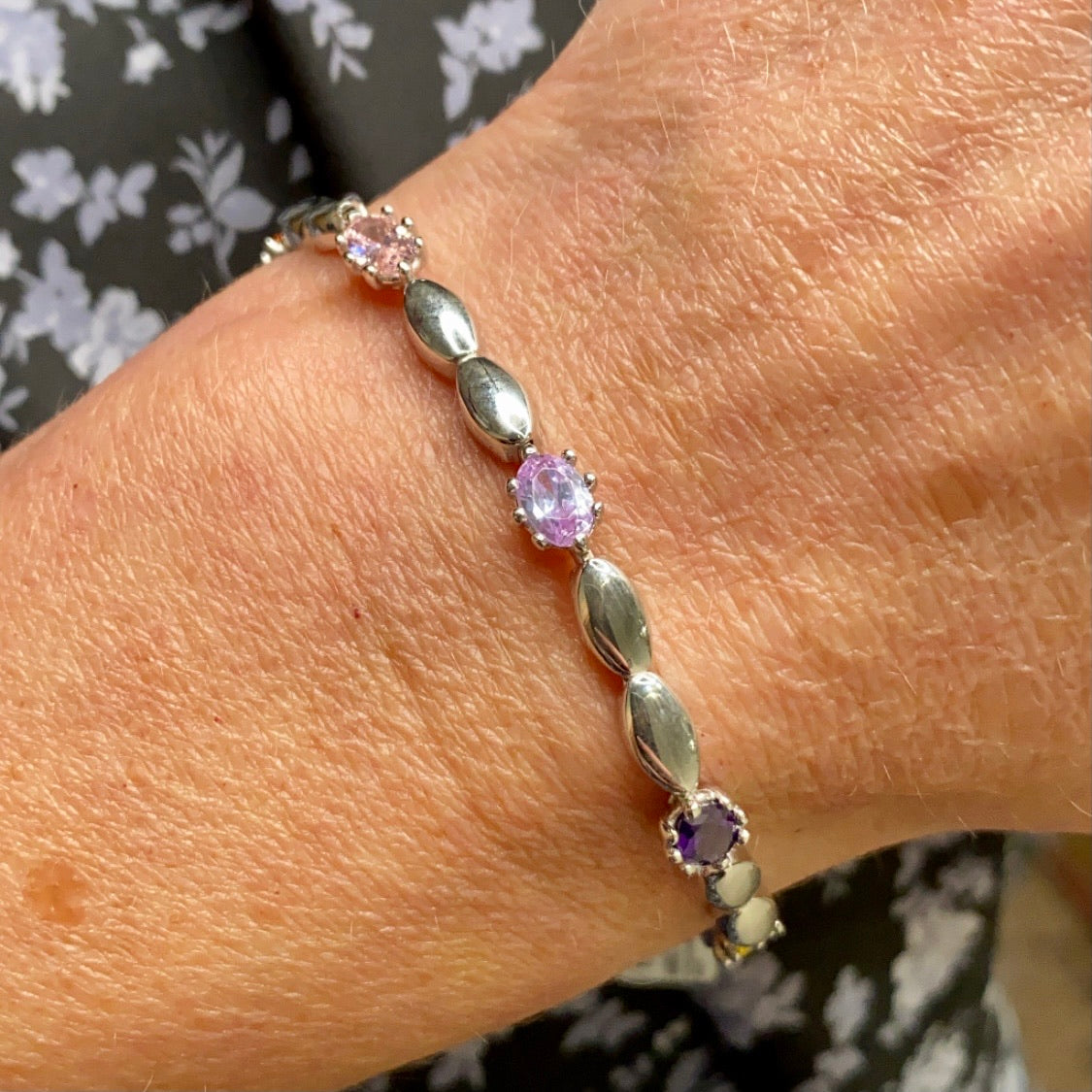 Silver Multicoloured CZ Bracelet - John Ross Jewellers