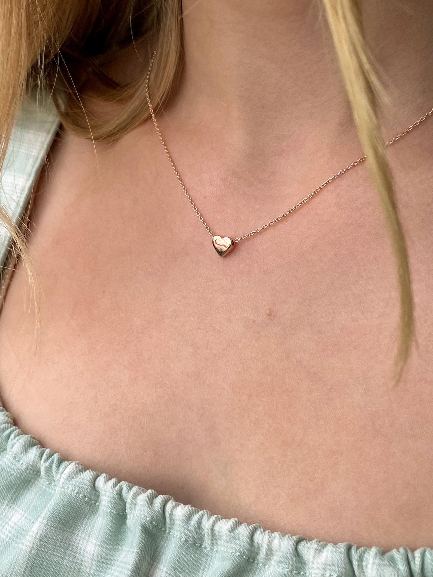 9ct Rose Gold Heart Slider Necklace | 43cm - John Ross Jewellers