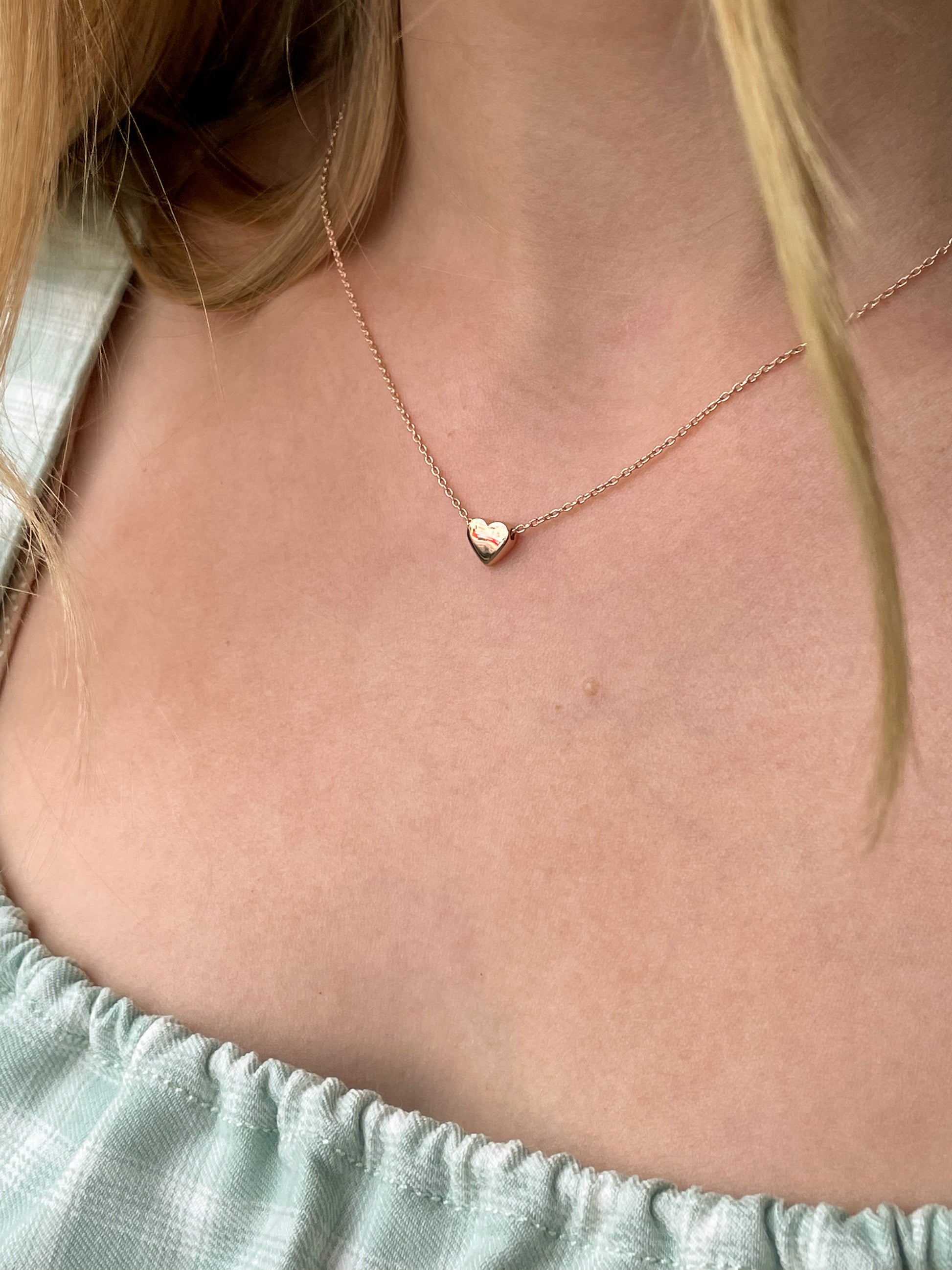 9ct Rose Gold Heart Slider Necklace | 43cm - John Ross Jewellers