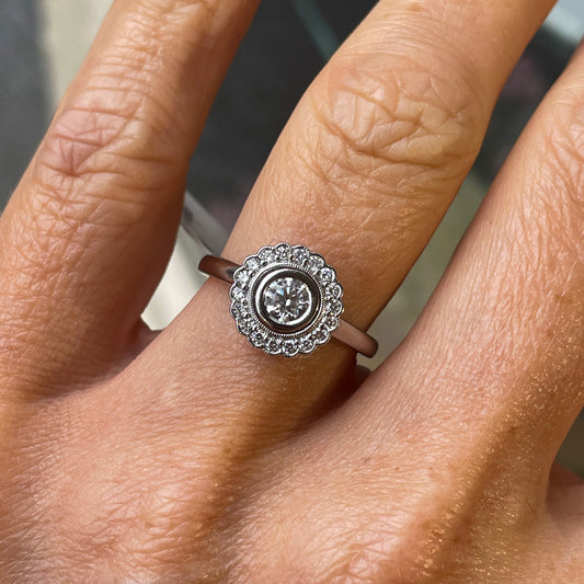Platinum Ella Diamond Engagement Ring | 0.53ct Certified - John Ross Jewellers