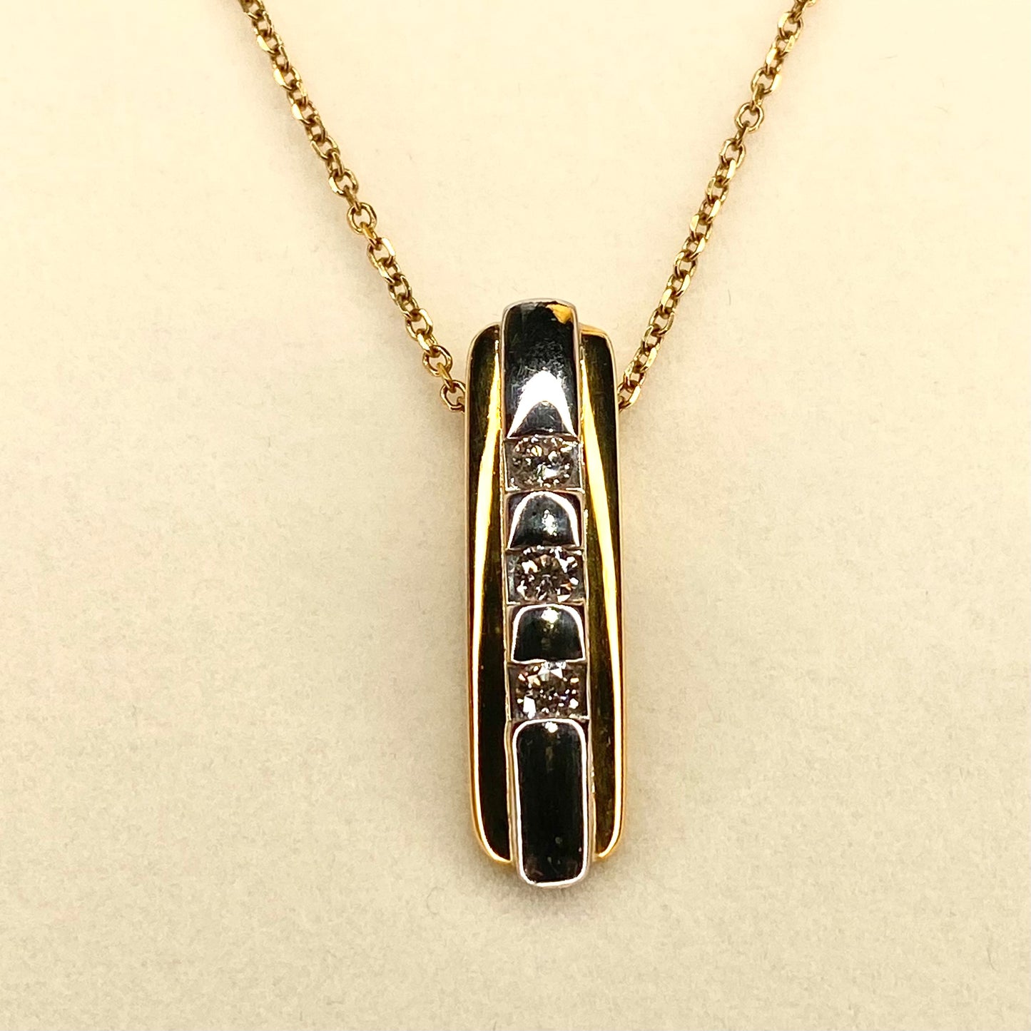 18ct Gold Diamond Trilogy Pendant Necklace - John Ross Jewellers