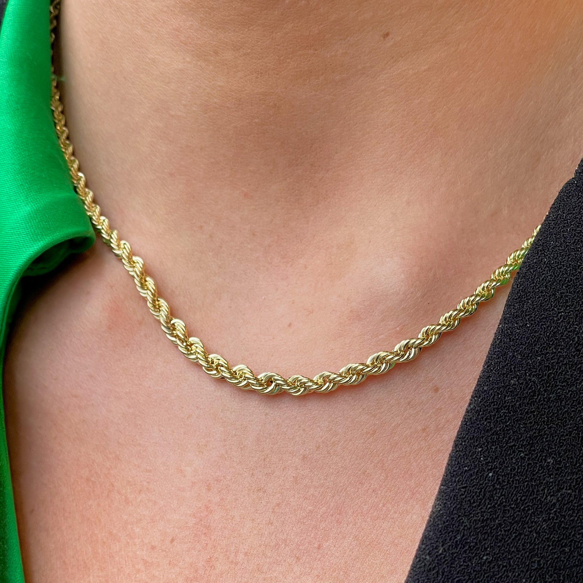 9ct Gold Graduated Rope Necklace - John Ross Jewellers