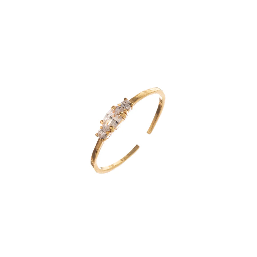 Sunshine Simple Trilogy CZ Ring - John Ross Jewellers