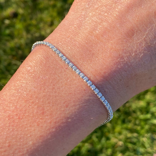 18ct White Gold Diamond Line Bracelet | 1.35ct - John Ross Jewellers