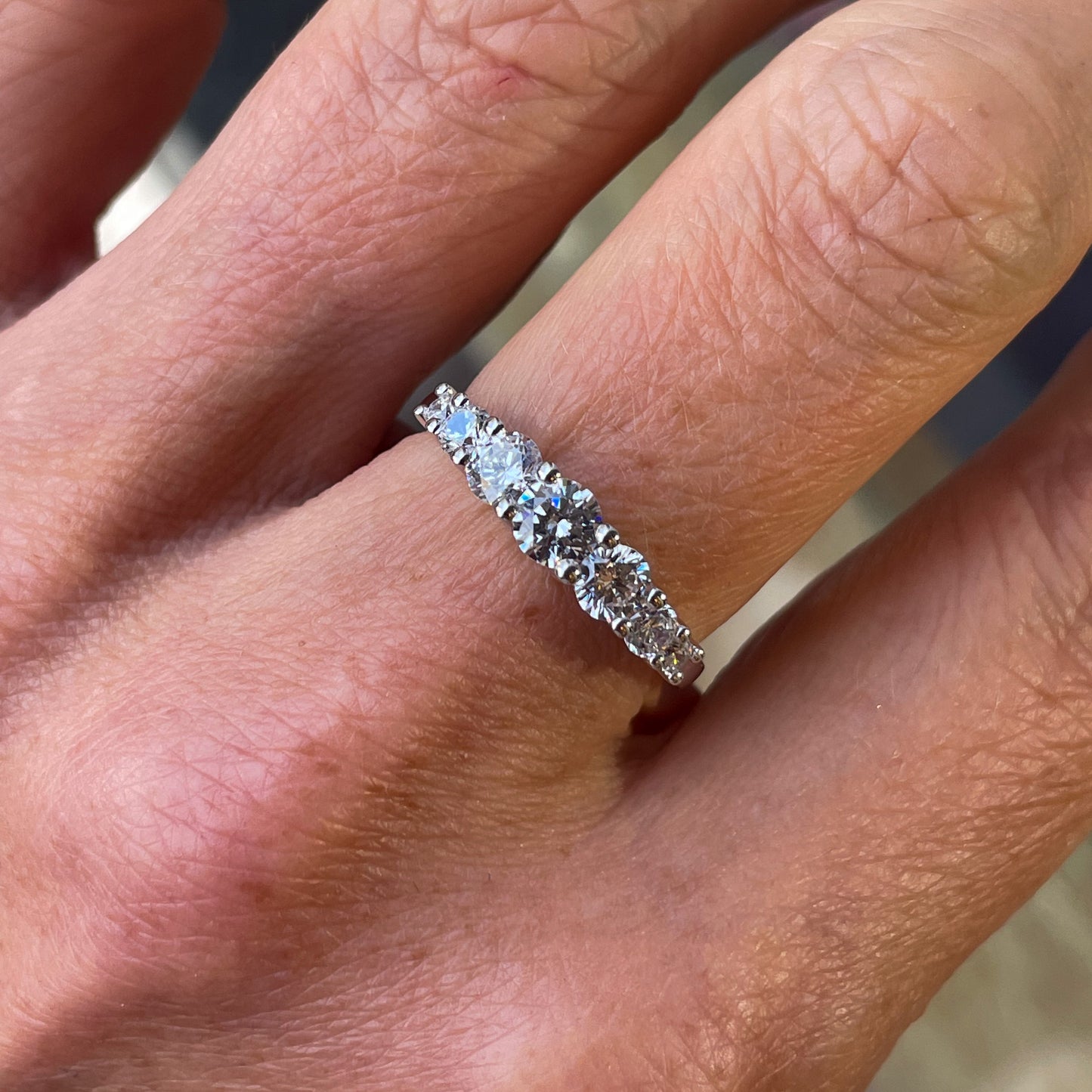 9ct White Gold Graduated CZ Eternity Ring - John Ross Jewellers