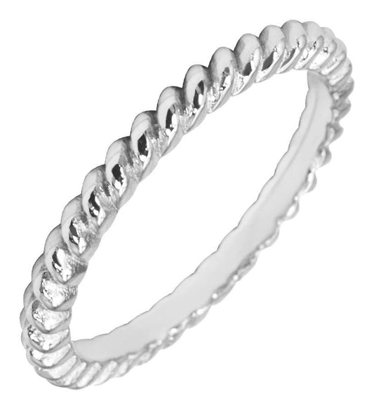 18ct White Gold Braid Ring - John Ross Jewellers