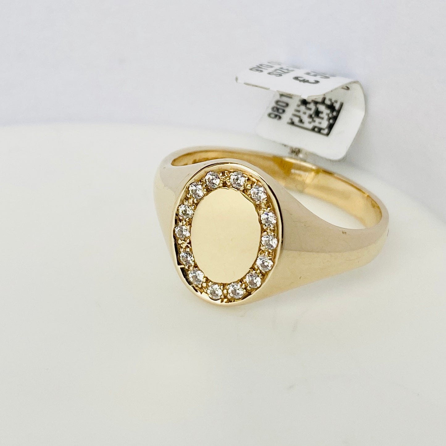 9ct Gold Gents CZ Ring  - Round Cut - John Ross Jewellers
