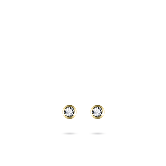 14ct Gold CZ Stud Earrings | 2.5mm - John Ross Jewellers