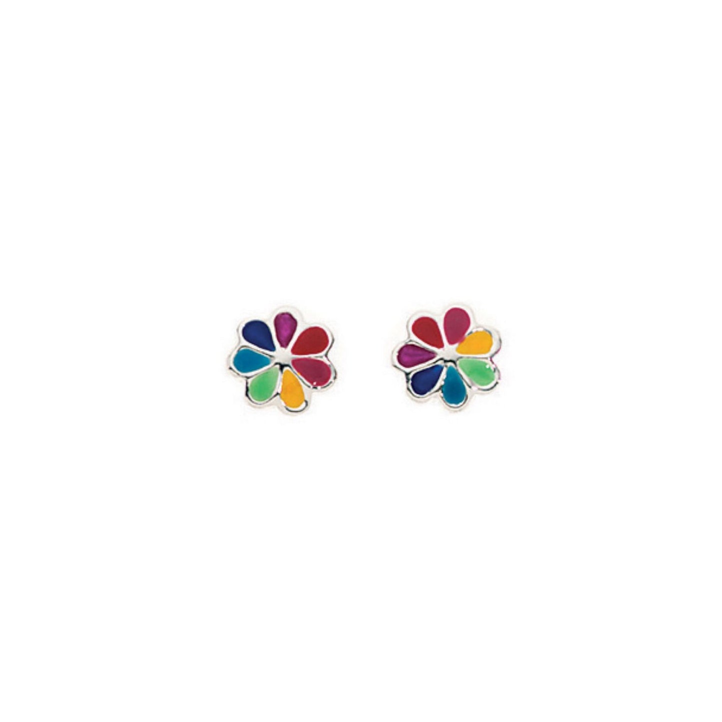 Rainbow Wheel Stud Earrings - John Ross Jewellers