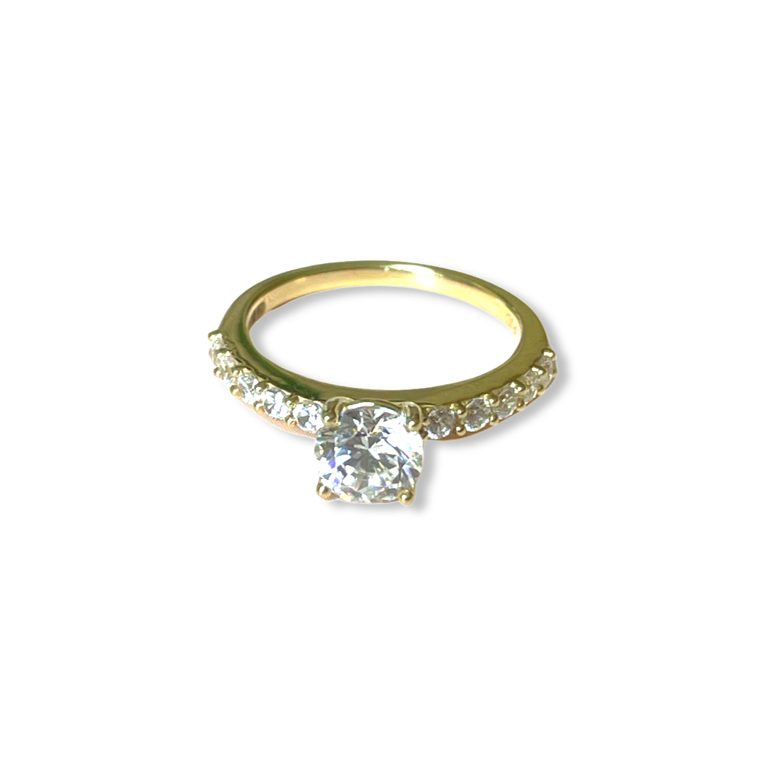 9ct Gold CZ Solitaire Ring - John Ross Jewellers