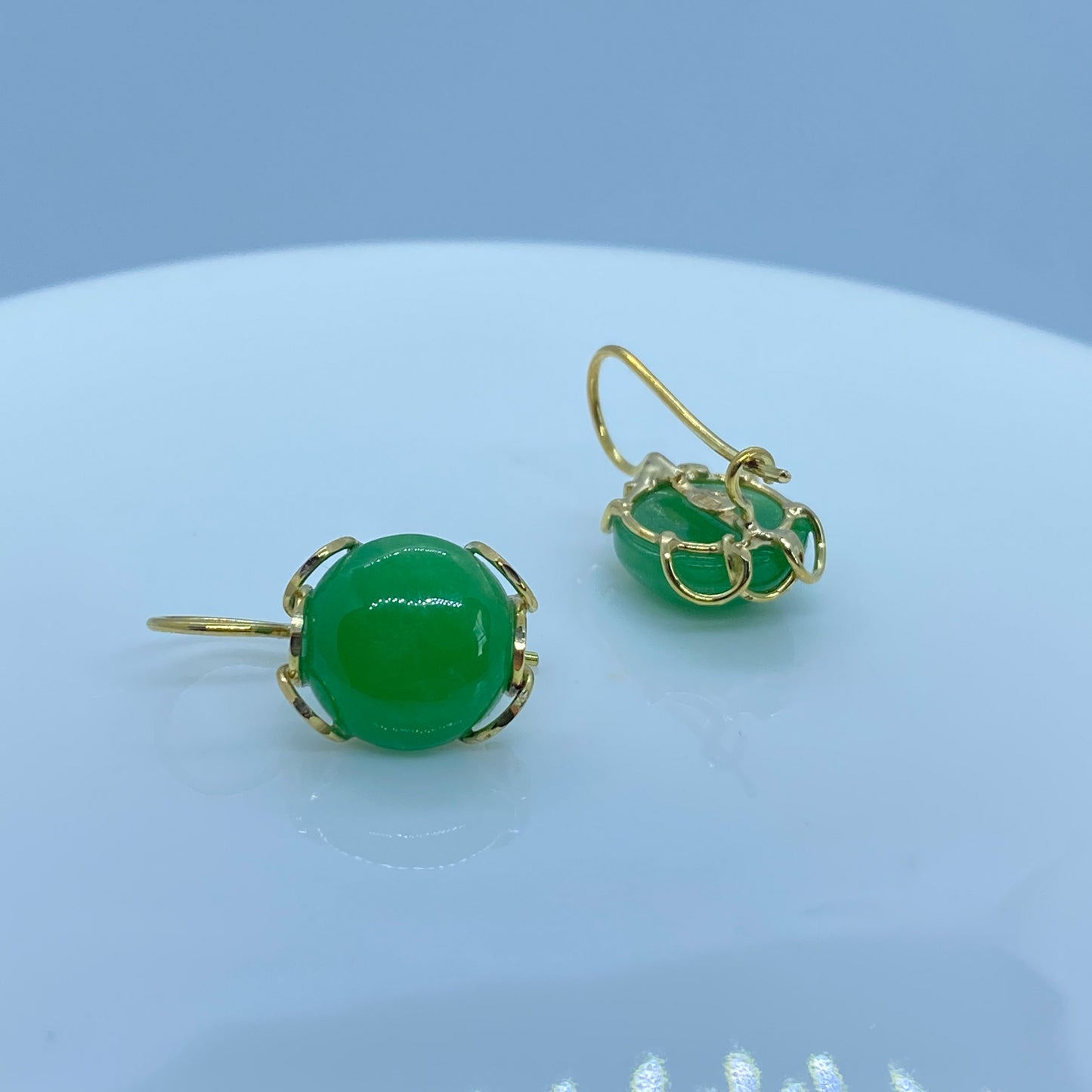 18ct Gold Jade Scintilla Drop Earrings - John Ross Jewellers