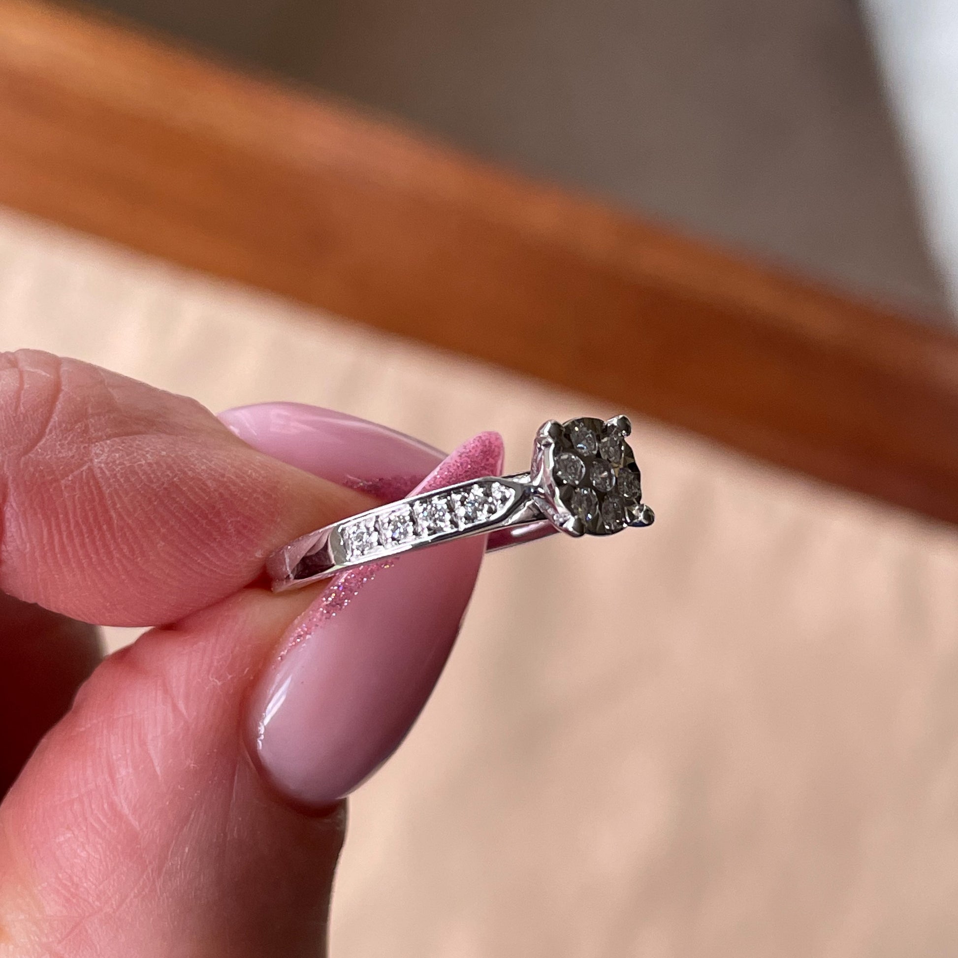 9ct White Gold Diamond Engagement Ring 0.17ct - John Ross Jewellers