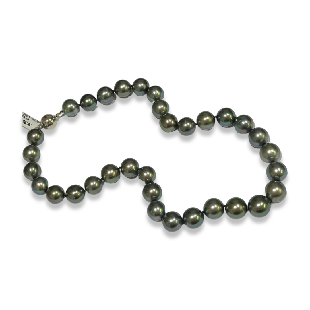 18ct White Gold Tahiti Pearl Necklace | 12-24mm Pearls - John Ross Jewellers