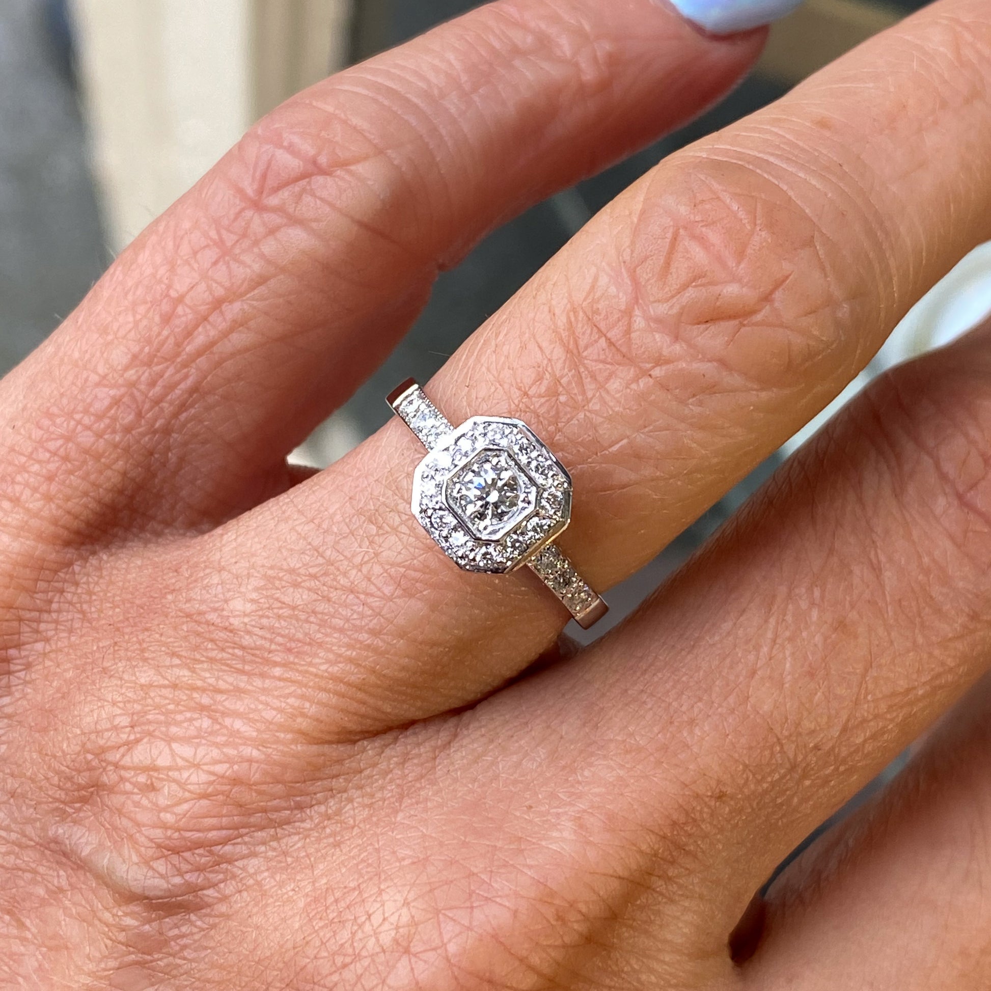18ct White Gold Arianna Diamond Engagement Ring | 0.37ct - John Ross Jewellers