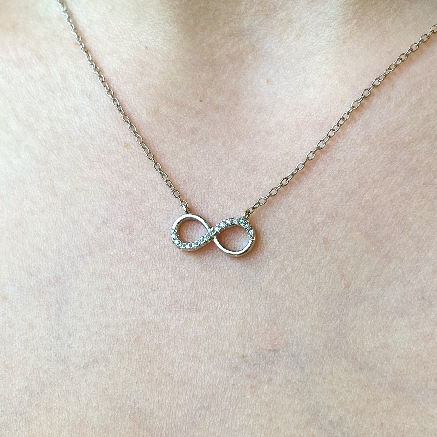 Silver CZ Infinity Choker Necklace - John Ross Jewellers