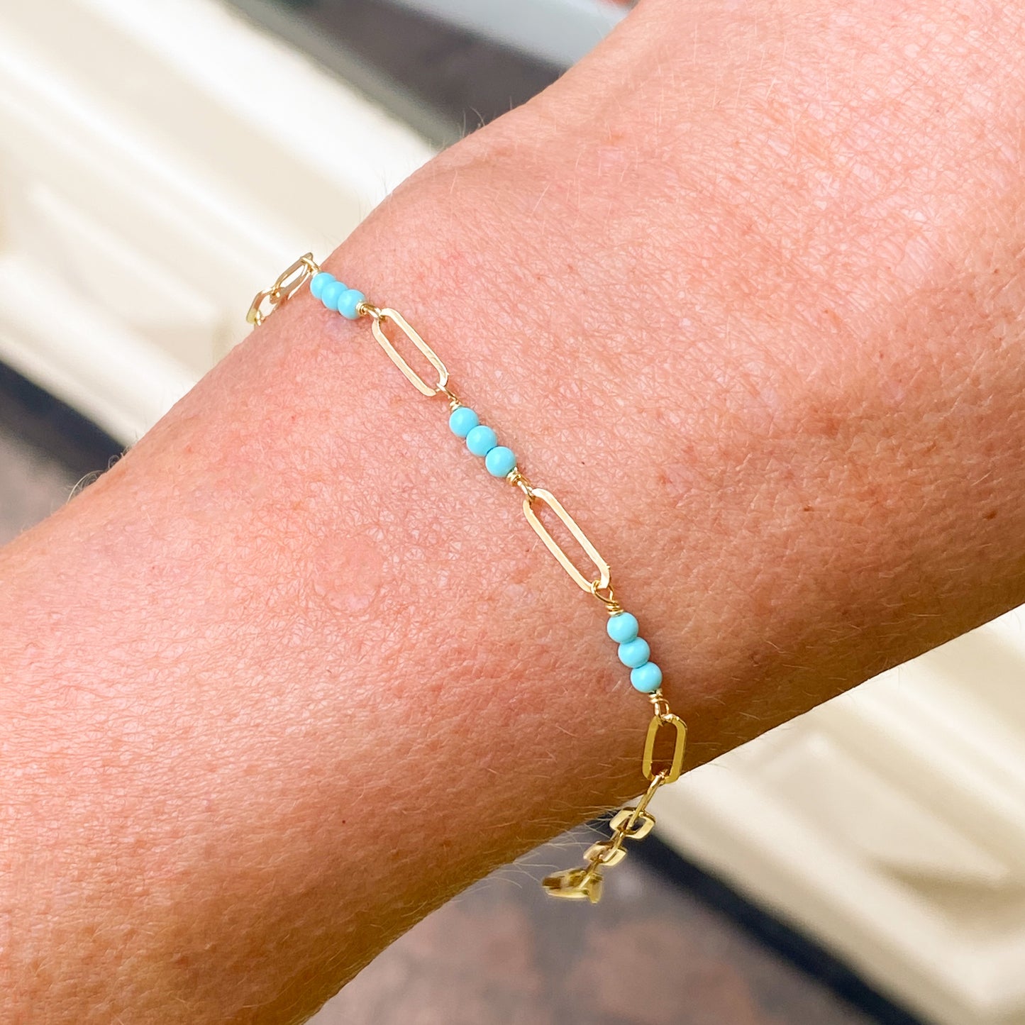 Sunshine Turquoise Paperlink Bracelet - John Ross Jewellers