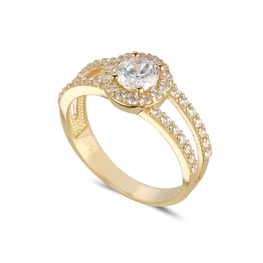 9ct Gold CZ Cluster Ring - John Ross Jewellers