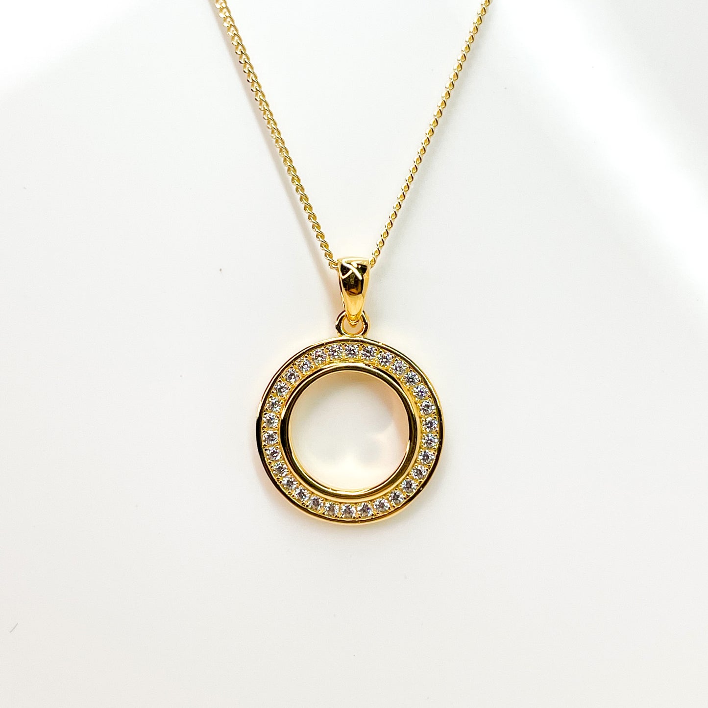 Sunshine CZ Open Circle Necklace - John Ross Jewellers