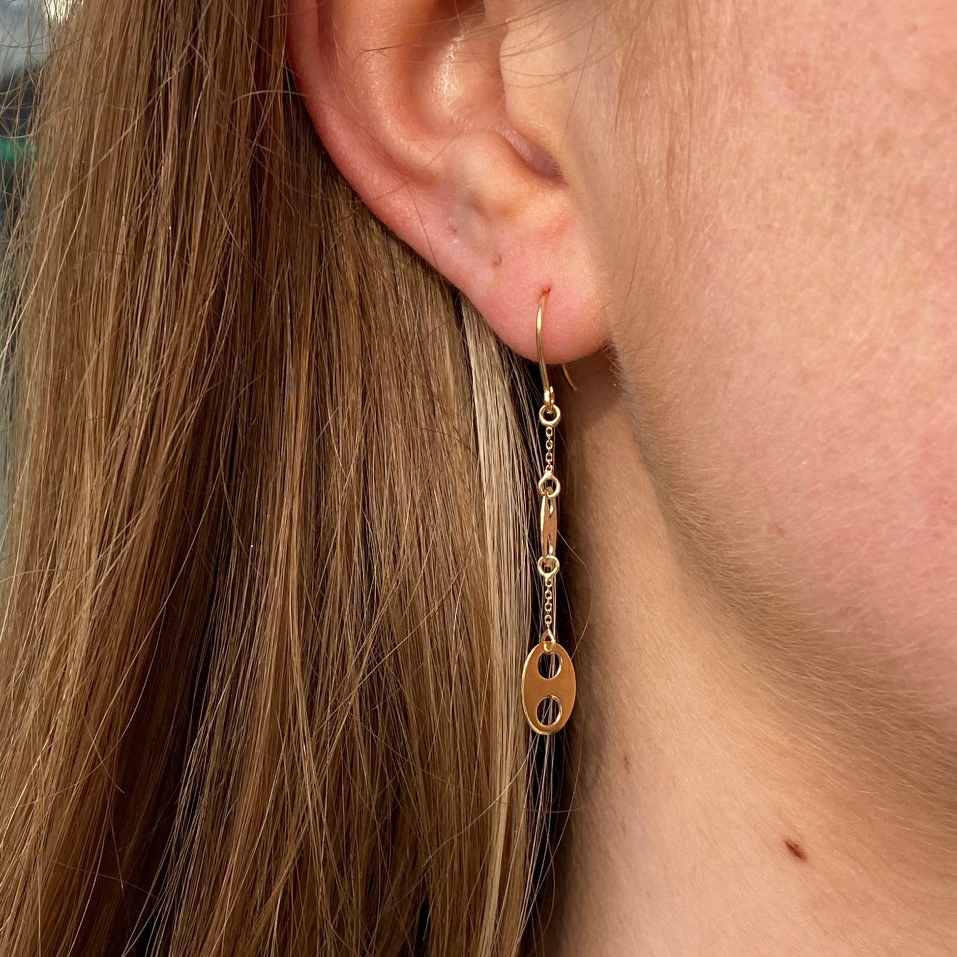 9ct Gold Oval Link Drop Earrings - John Ross Jewellers