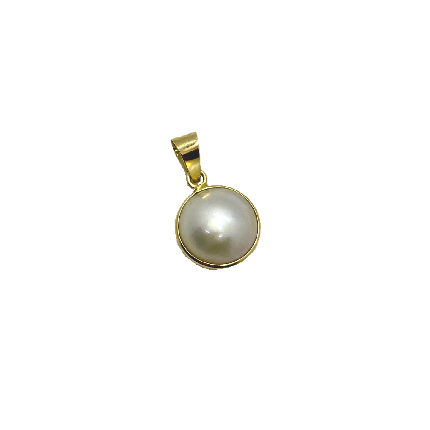 18ct Gold 12mm Mabé Pearl Pendant - John Ross Jewellers