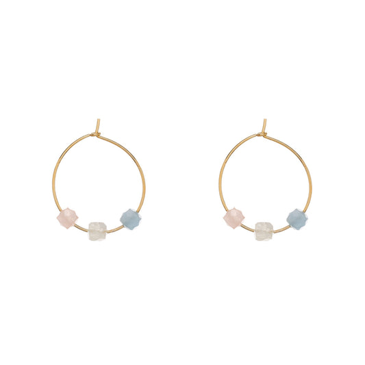 Sunshine Morganite Hoop Earrings | 20mm - John Ross Jewellers