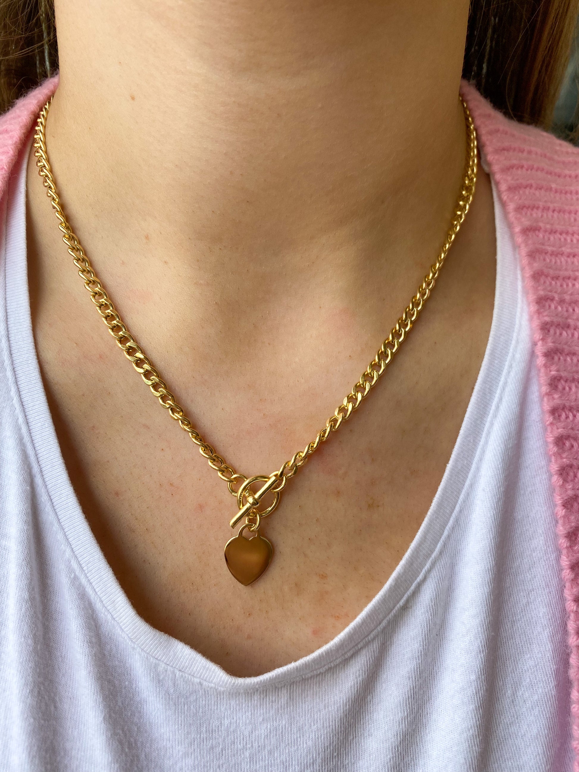 Sunshine Classic T-Bar & Heart Necklace - John Ross Jewellers