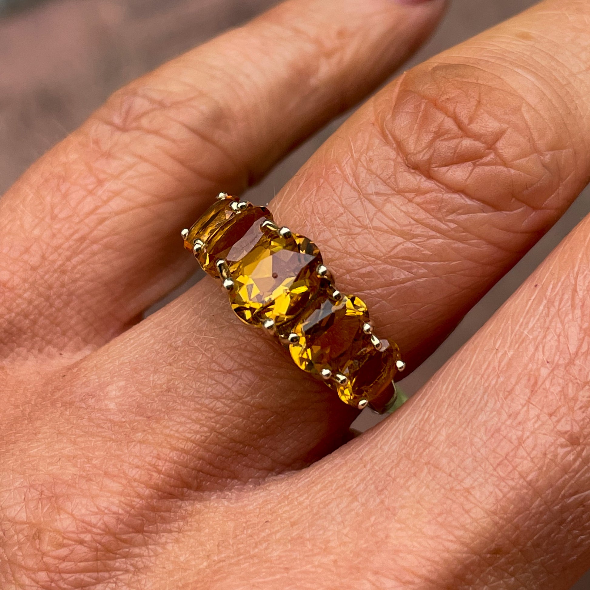 9ct Gold Citrine Stepped Ring - John Ross Jewellers