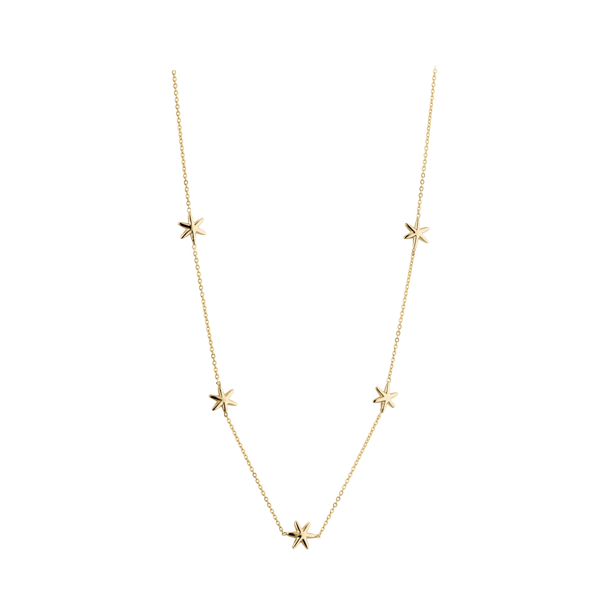 9ct Gold Five Star Necklet - John Ross Jewellers