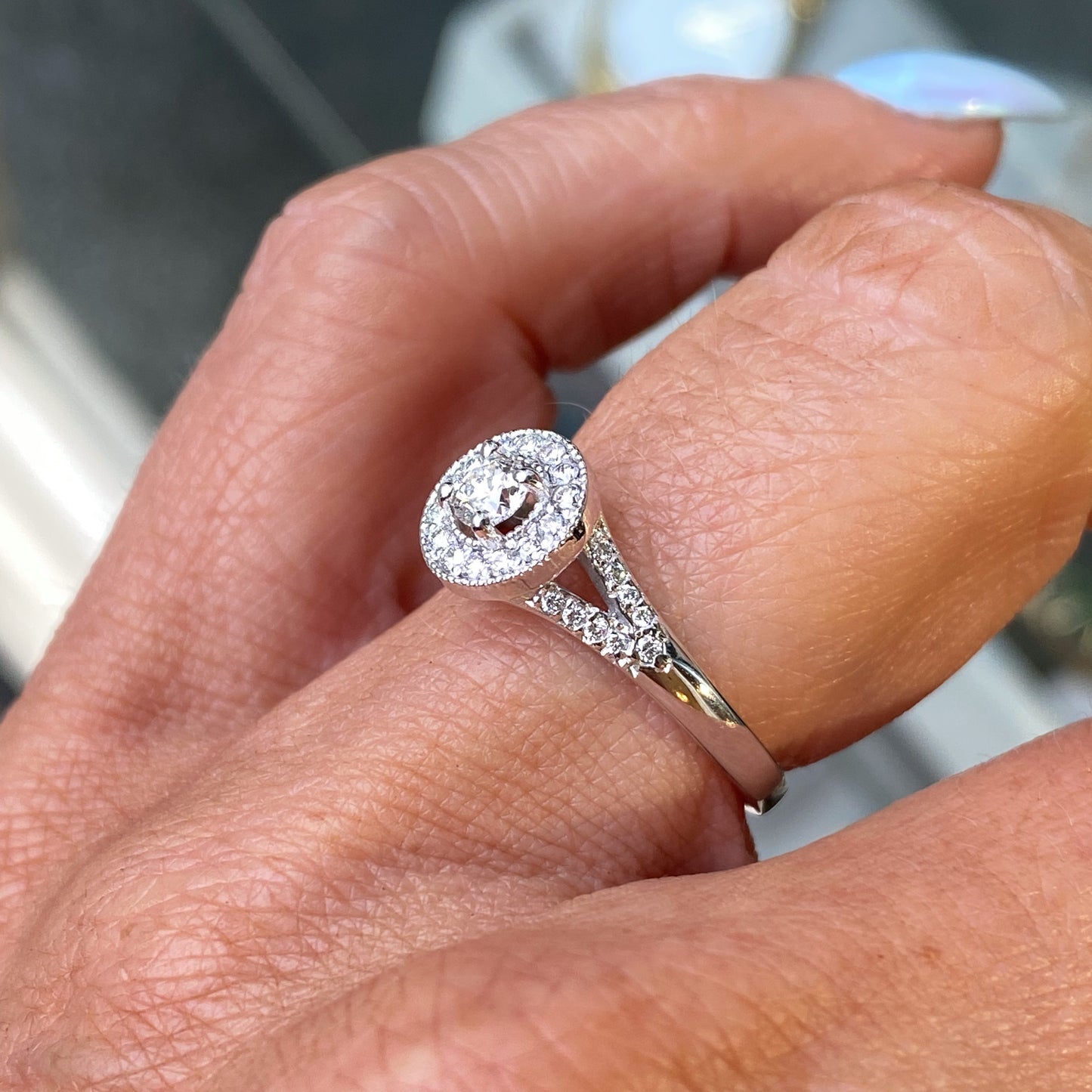 18ct White Gold Daniela Diamond Engagement Ring | 0.37ct - John Ross Jewellers