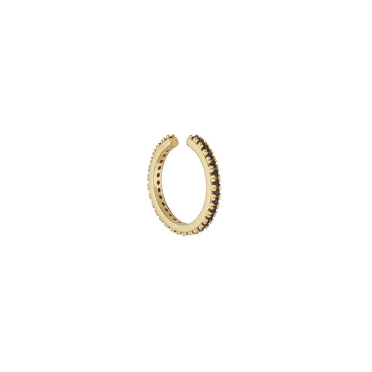 Ear Candy Cuff Gold Plated Black CZ - John Ross Jewellers