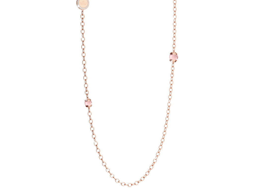 REBECCA Hollywood Stone Necklace - Long Rose Quartz - John Ross Jewellers