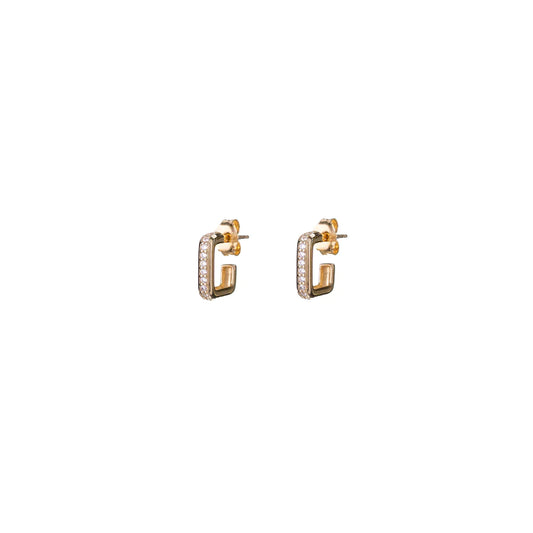 Sunshine Square CZ Hoop Earrings | 12mm - John Ross Jewellers