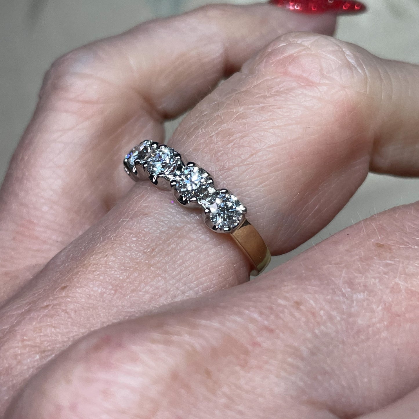 18ct Gold 1.02ct Five Stone Diamond Eternity Ring - John Ross Jewellers