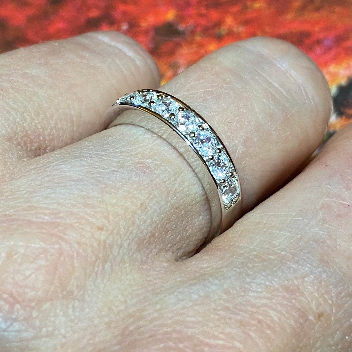 Silver CZ Eternity Ring - John Ross Jewellers