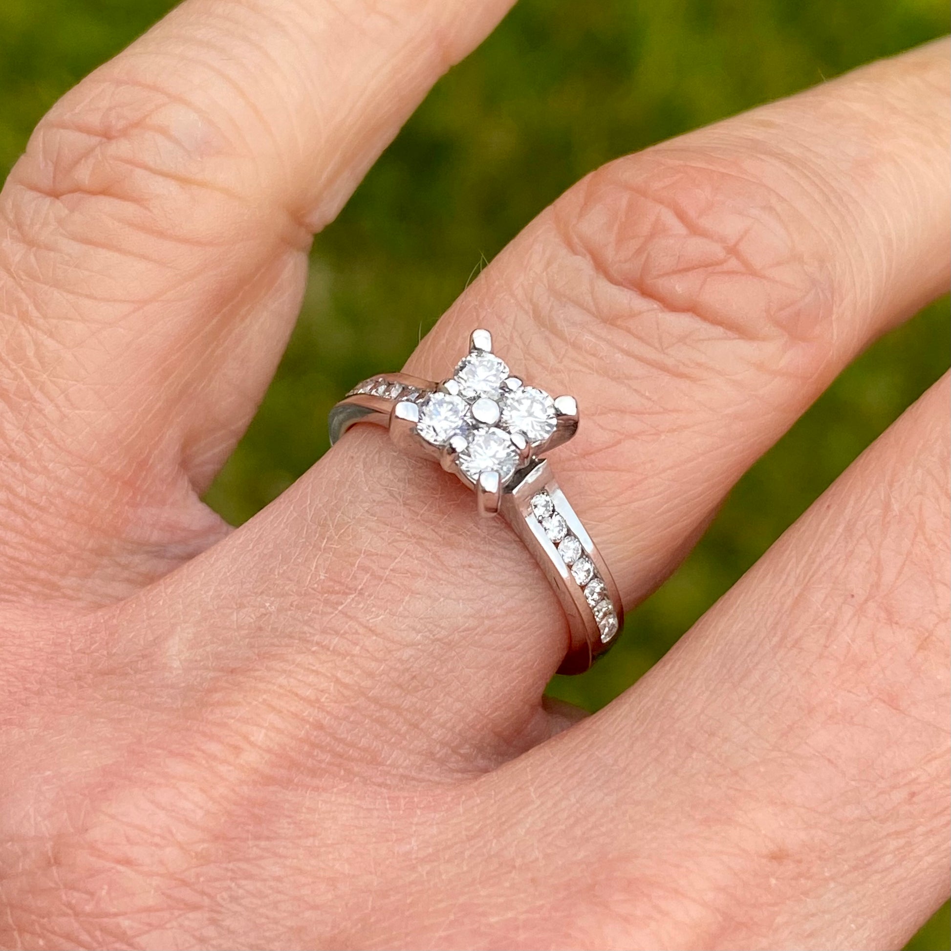 18ct White Gold Diamond Quattro Engagement Ring | 0.62ct - John Ross Jewellers