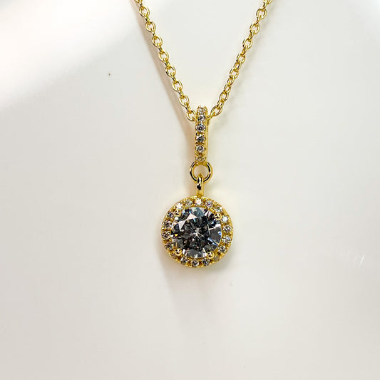 Sunshine CZ Halo Necklace - John Ross Jewellers