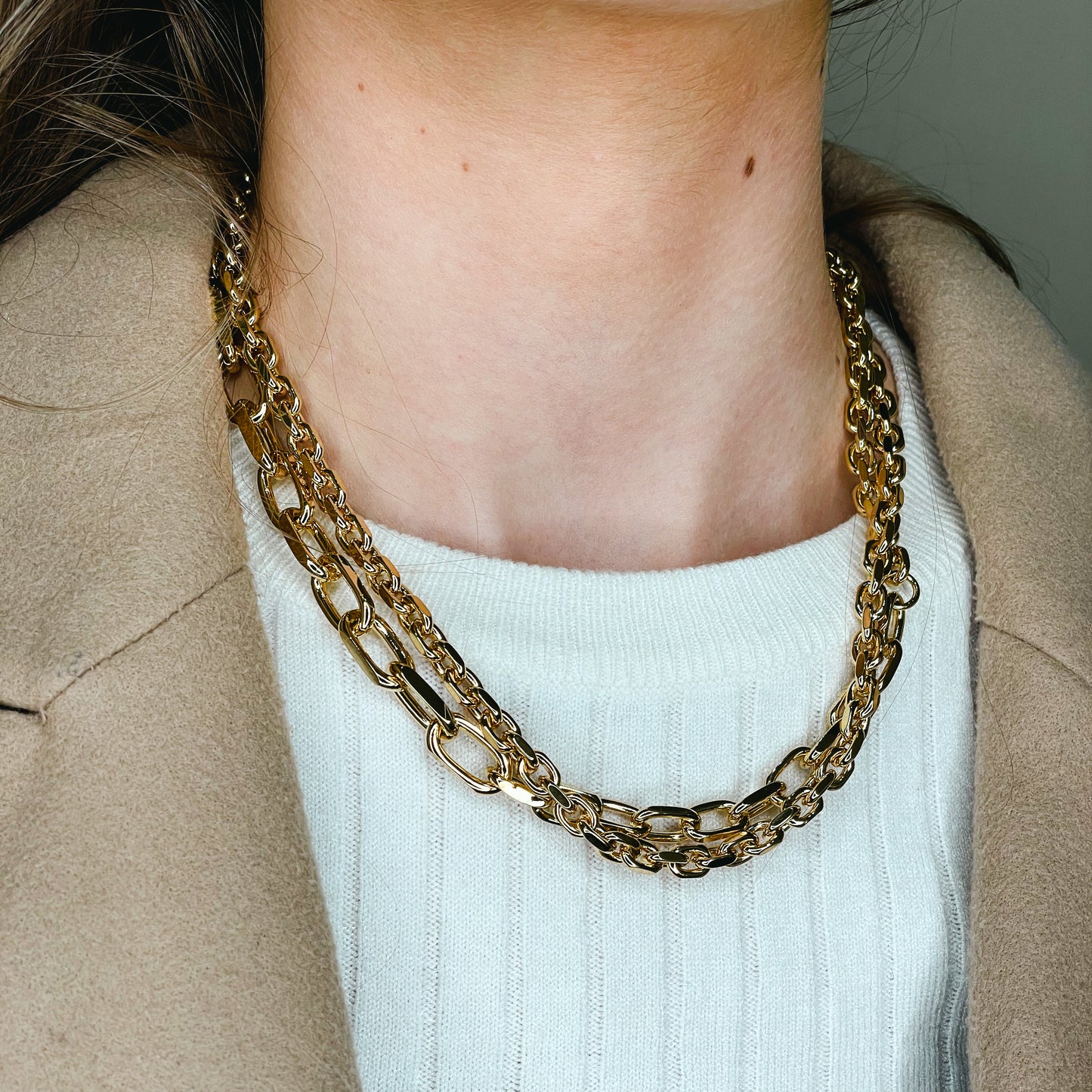 REBECCA Palermo Wear It Two Ways Necklace - Gold - John Ross Jewellers