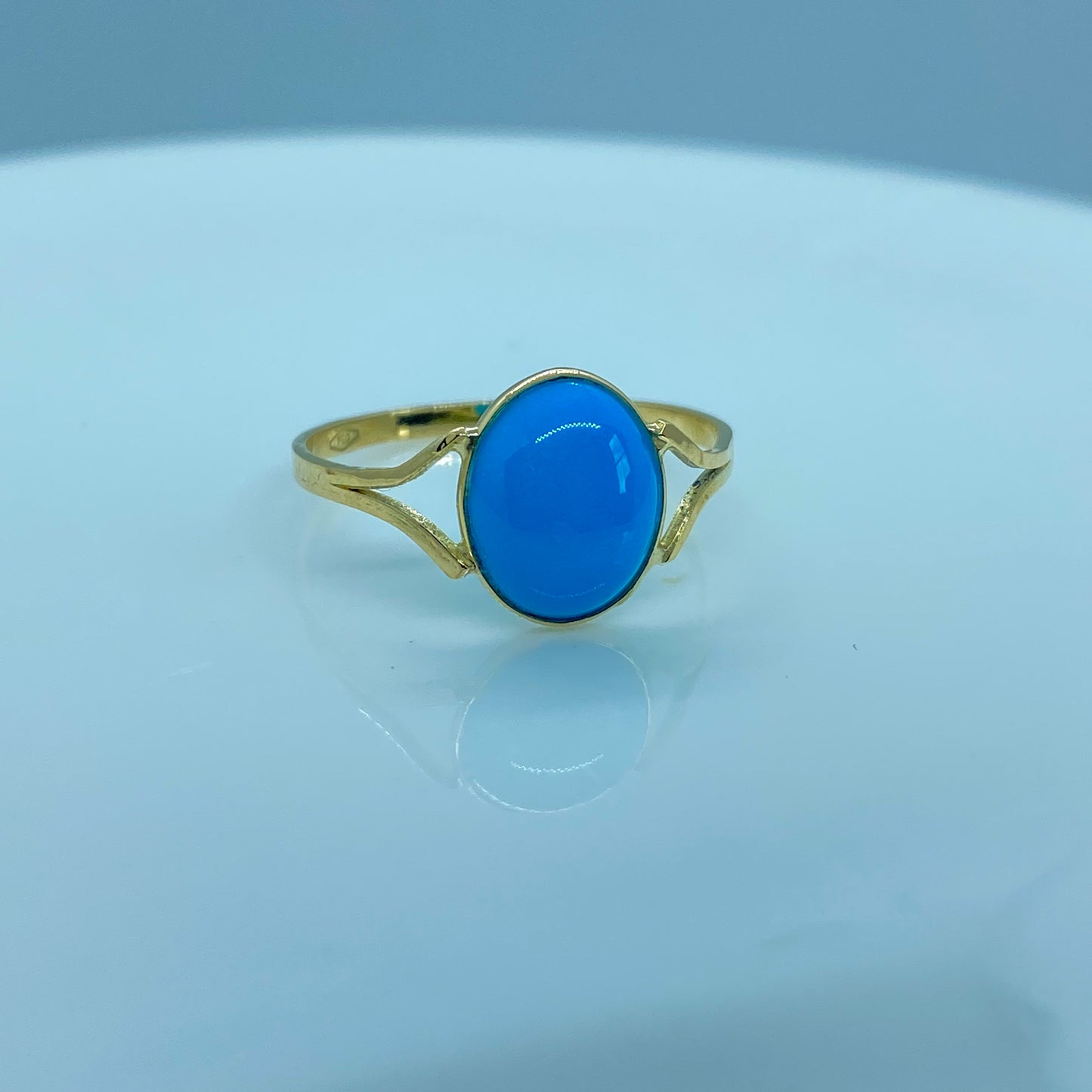 18ct Gold Turquoise Ring | Oval - John Ross Jewellers