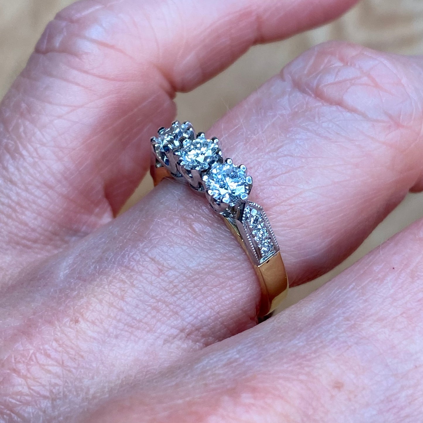 18ct Gold Trilogy Diamond Engagement Ring - 0.84ct - John Ross Jewellers