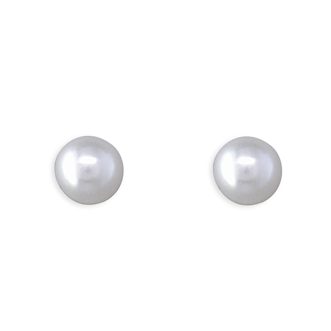 Silver Simulated Pearl Stud Earrings | 4mm - John Ross Jewellers