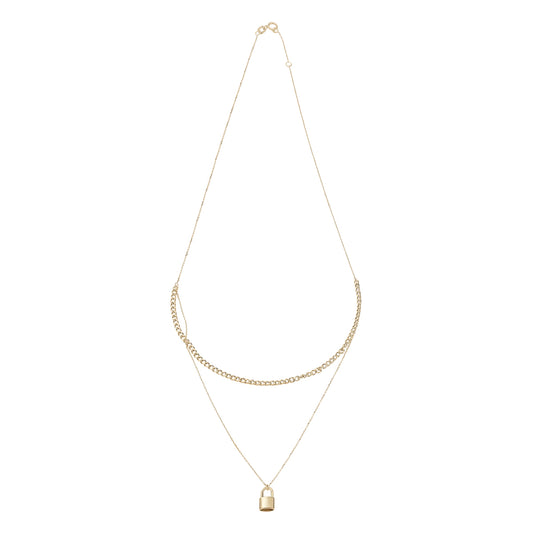 9ct Gold Lock & Chain Double Necklace - John Ross Jewellers