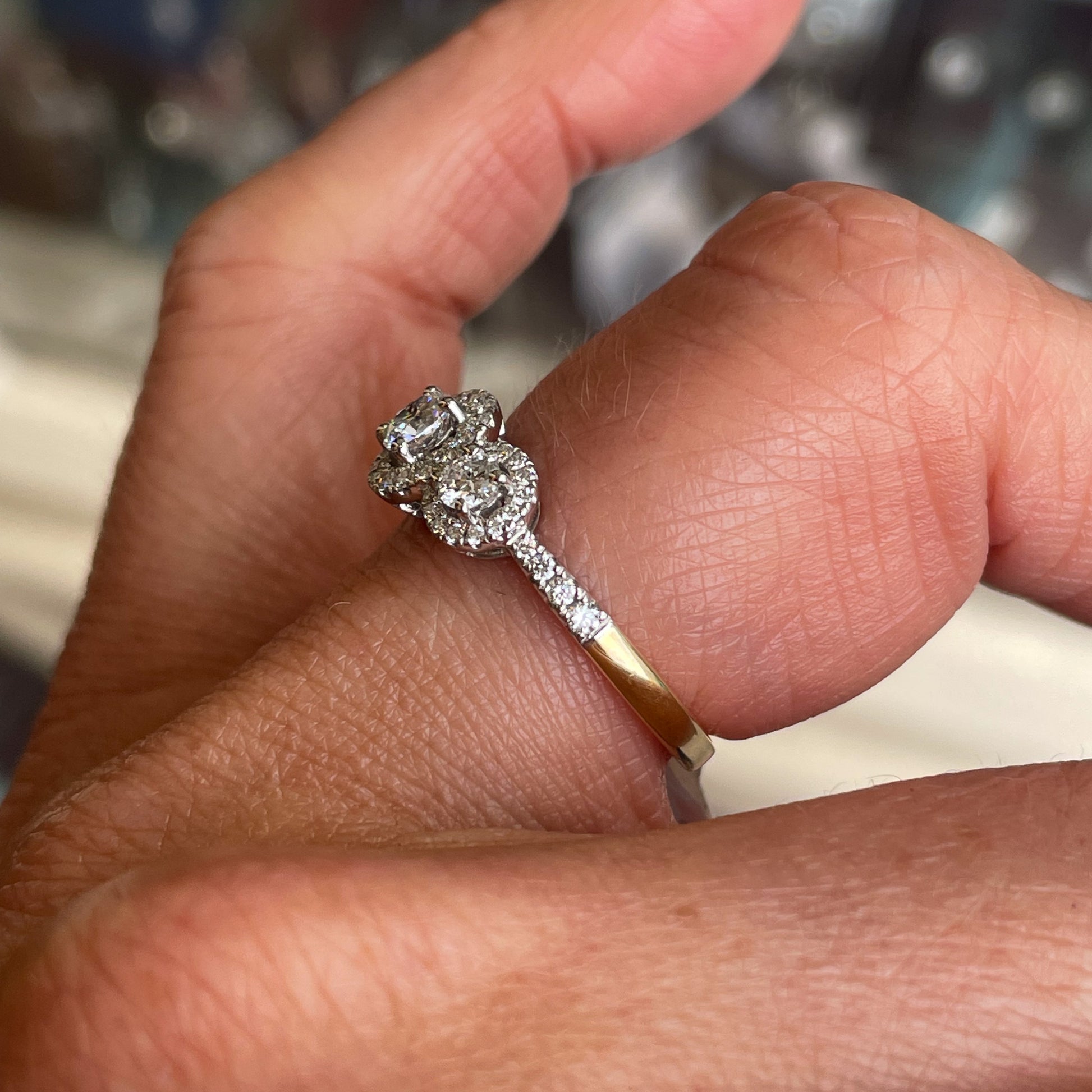 18ct Gold 0.72ct Trilogy Garland Diamond Engagement Ring - John Ross Jewellers